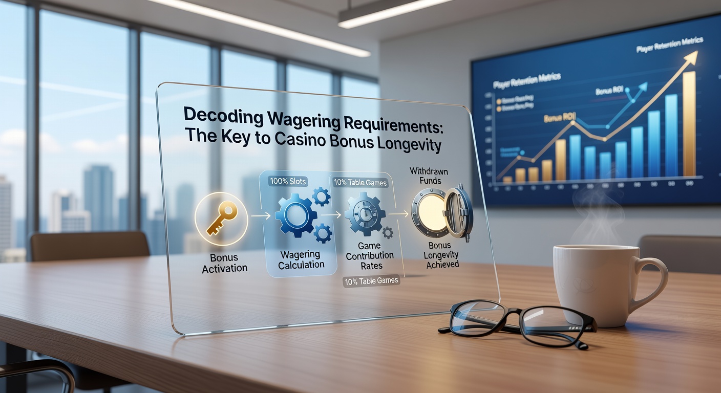 Detaillierte Infografik mit Formel zur Berechnung von Wagering Requirements, inklusive Beispielen für Slots, Tischspiele und Zeitlimits