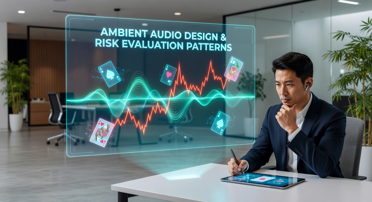 Ambient audio elements integrated into a digital card game interface showing subtle background sound waves