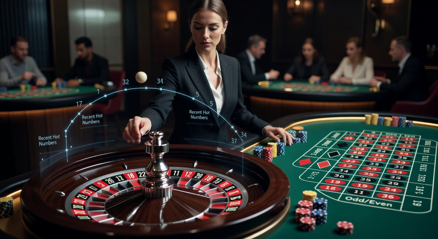 Live Dealer Roulette-Tisch mit Dealer, der das Rad dreht, während Spieler in Echtzeit wetten