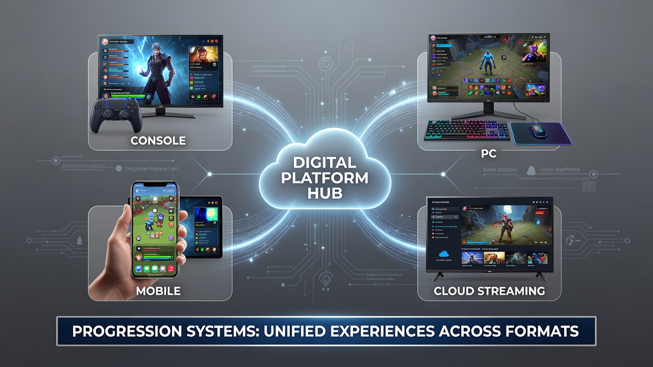 Darstellung vernetzter Progressionssysteme über Slots, Poker und Tischspiele hinweg in einer digitalen Plattform